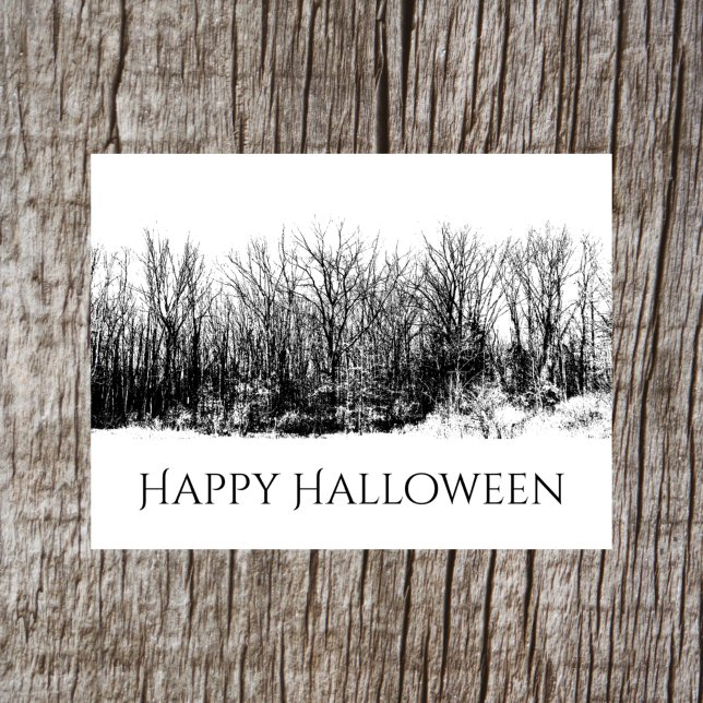 Halloween Gothic Black White Creepy Holiday  Postkarte (Von Creator hochgeladen)