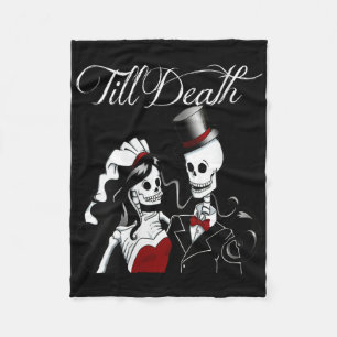 Halloween Gothic Bride Groom Skelet Fleecedecke