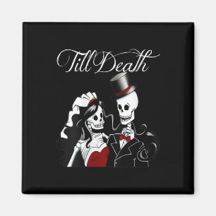 Halloween Gothic Bride Groom Skelet Magnet