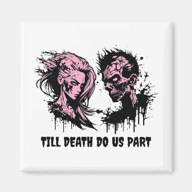 Halloween Gothic Bride Groom Zombies bis Magnet (Vorne)