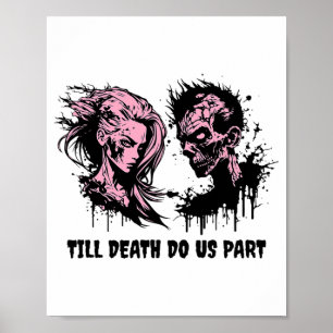 Halloween Gothic Bride Groom Zombies bis Poster
