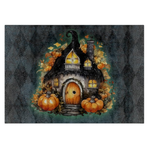 Halloween Gothic Fall Fairy Hütte Blue Raute Schneidebrett