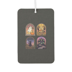 Halloween Gothic-Fenster-Geist-Kürbis-Schwarze Kat Autolufterfrischer