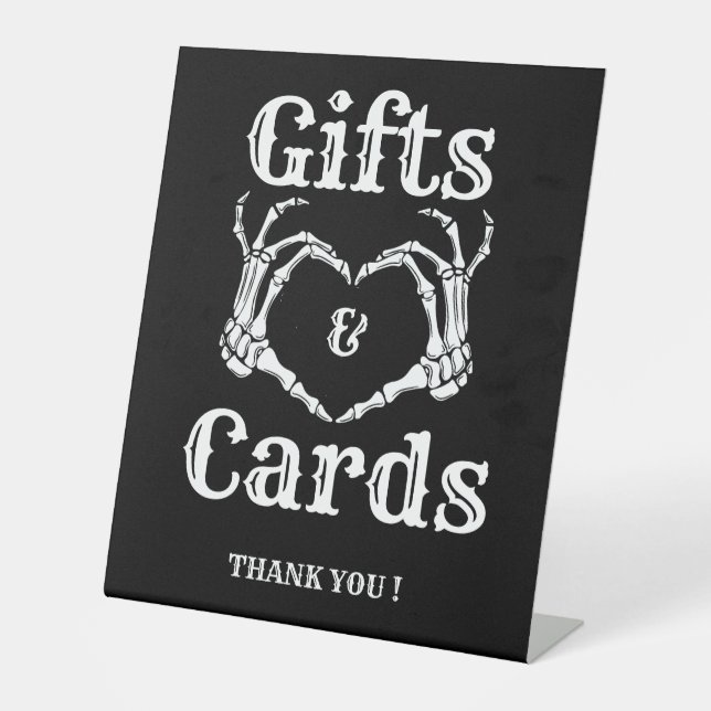 Halloween Gothic Geschenk und Karten Skull Hände U Sockelschild (Vorderseite)