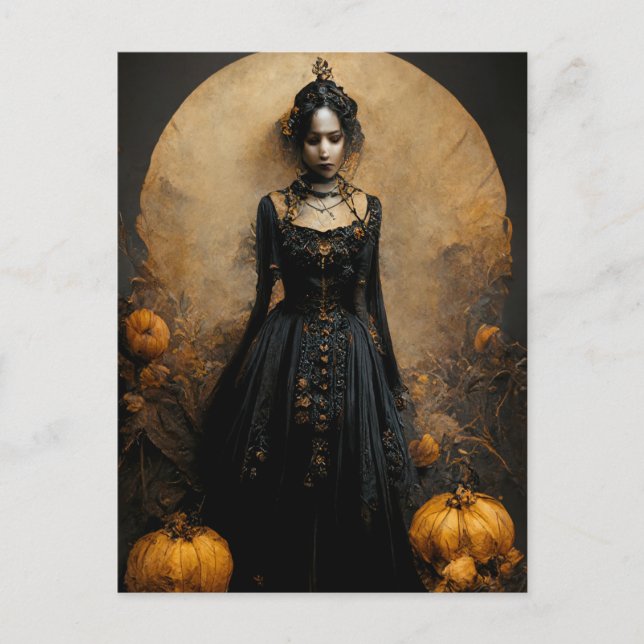 Halloween Gothic Girl Postkarte (Vorderseite)