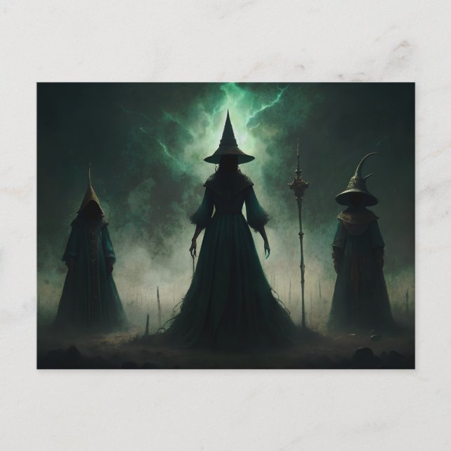Halloween Gothic Hexen Postkarte (Vorderseite)