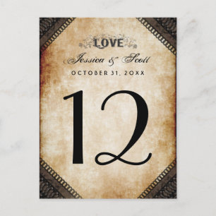 Halloween-Gothic-LIEBE-Tischnummer-Karten Postkarte
