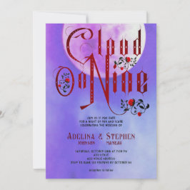 Halloween Gothic Script & Rose Cloud Nine Wedding Einladung