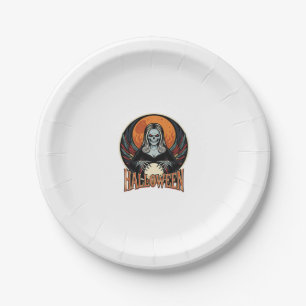 Halloween Gothic Skelett Wahrsager Vektor Ar Pappteller