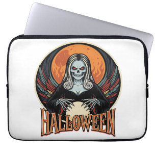 Halloween Gothic Skelett Wahrsager Vektor Kunst Laptopschutzhülle