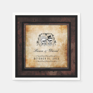 Halloween-Gothic-Skelette-Matching-Hochzeit Serviette