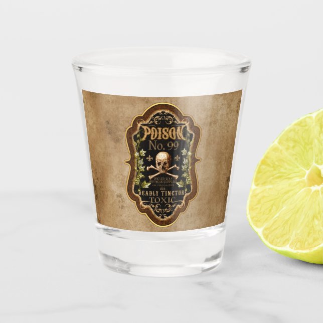 Halloween Gothic Skull und Crossbones Hexentrank Schnapsglas (Vorderseite)