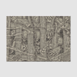 Halloween Gothic Skulls Alte Sepia Vintag Seidenpapier