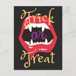 Halloween Gothic Spooky Vampire Trick oder Treat Postkarte