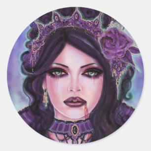 Halloween Gothic Viktorianisch Vampire von Renee L Runder Aufkleber