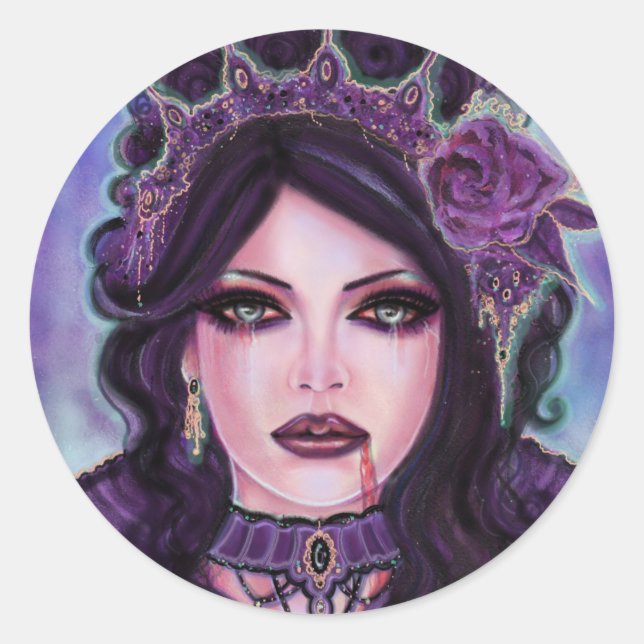 Halloween Gothic Viktorianisch Vampire von Renee L Runder Aufkleber (Vorderseite)