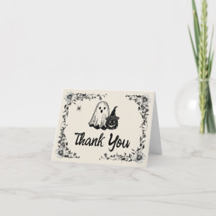 Halloween Gothic Vintag Baby Shower Dankeskarte