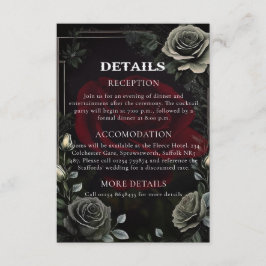 Halloween Gothic Wedding Details Enclosure Card Begleitkarte