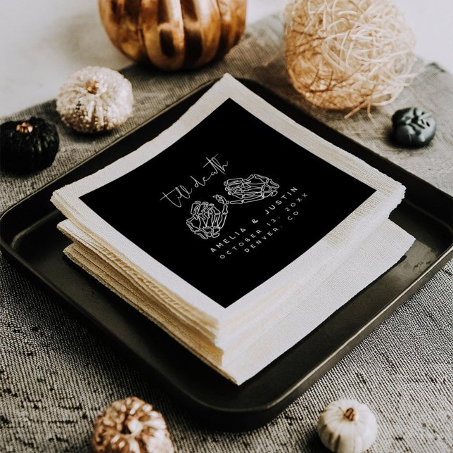 Halloween Gothic Wedding Skeleton Herz Hände Serviette (Von Creator hochgeladen)