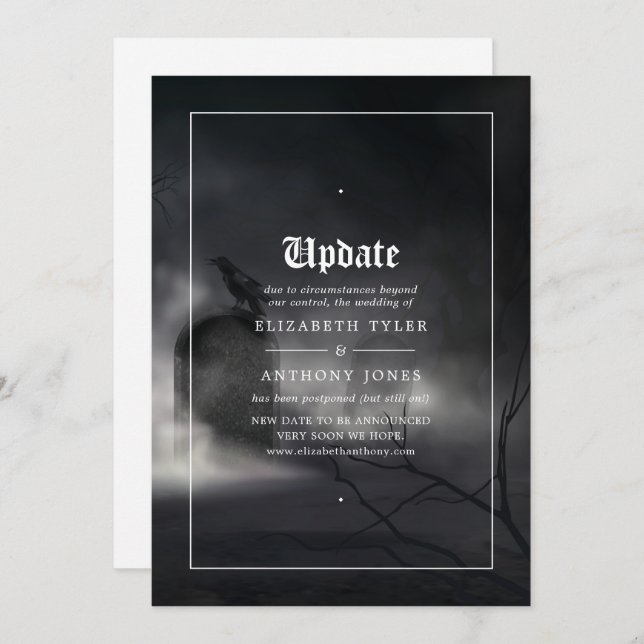Halloween Gothic Wedding Update Einladung (Vorne/Hinten)