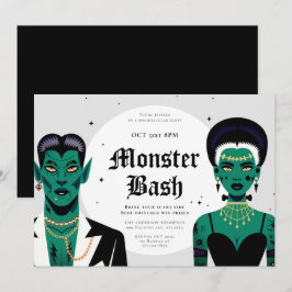 Halloween Goths Frankenstein Monster Bash Einladung