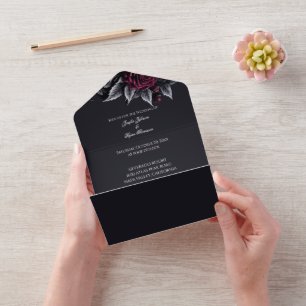 Halloween-Gotik-Hochzeit All In One Einladung