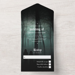 Halloween-Gotik-Hochzeit Alles in einer Einladung