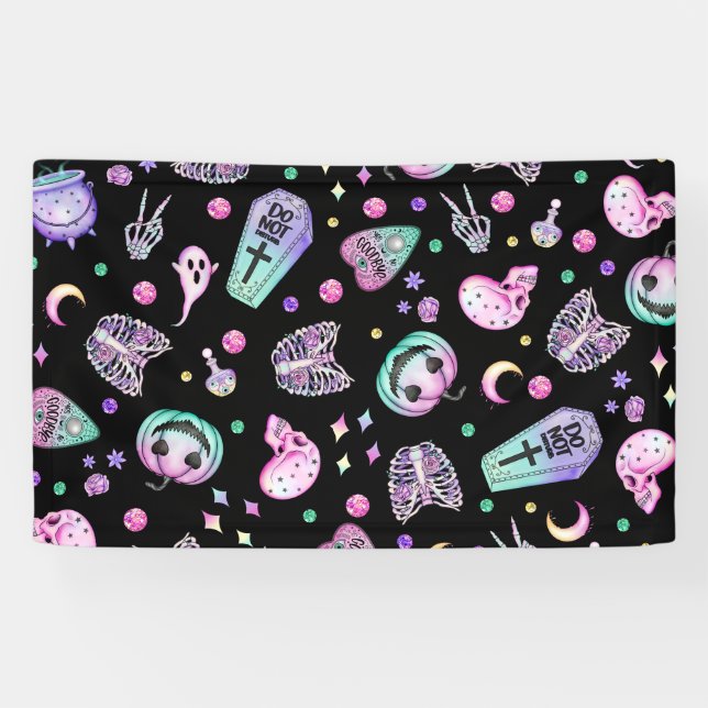 Halloween-gotische Apotheke und Friedhof Banner (Horizontal)