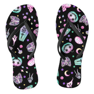 Halloween-gotische Apotheke und Friedhof  Flip Flops