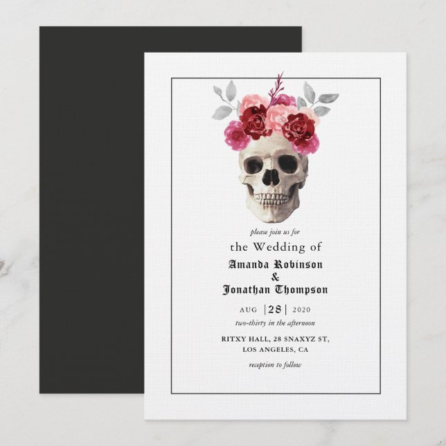 Halloween Gotische Hochzeitseinladung Einladung (Vorne/Hinten)