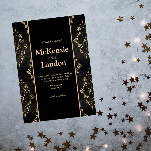 Halloween Gotische Hochzeitseinladung mit Spinnen Einladung (Von Creator hochgeladen)