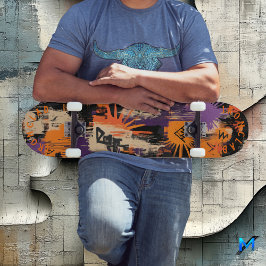 Halloween Graffiti Inspiriert & Bold Sunburst Moti Skateboard