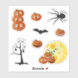 Halloween-grafische Elemente - Kürbis, Geister. Aufkleber