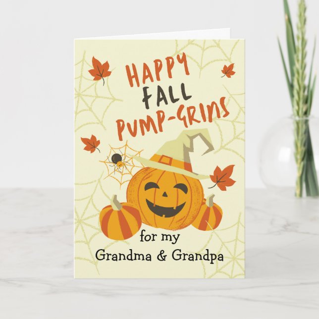 Halloween Grandelierin Jack o' Lantern Karte (Vorderseite)