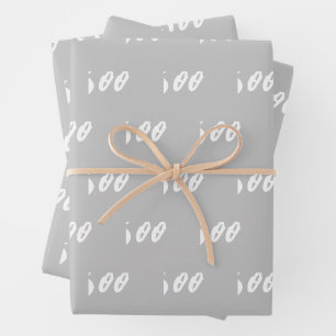 Halloween-graues Boottextmuster Geschenkpapier Set