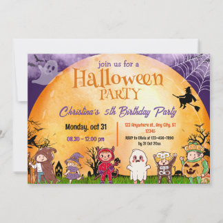 Halloween Graveyard Costume Party Einladung