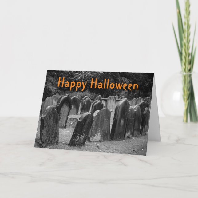 Halloween Graveyard Grabsteins individuell anpassb Karte (Vorderseite)