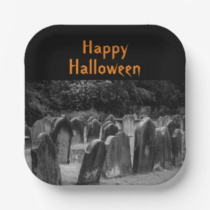 Halloween Graveyard Grabsteins Pappteller