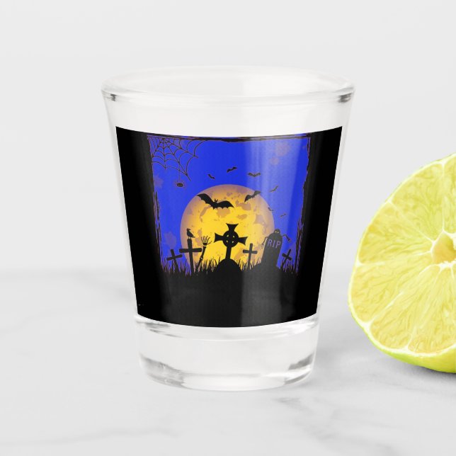 Halloween Graveyard Schnapsglas (Vorderseite)