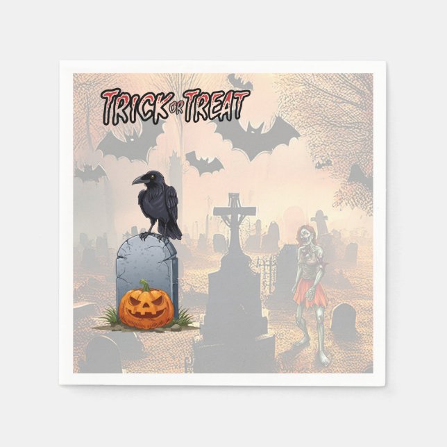 Halloween Graveyard Serviette (Vorderseite)