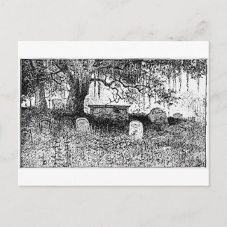 Halloween Graveyard Szene Postkarte