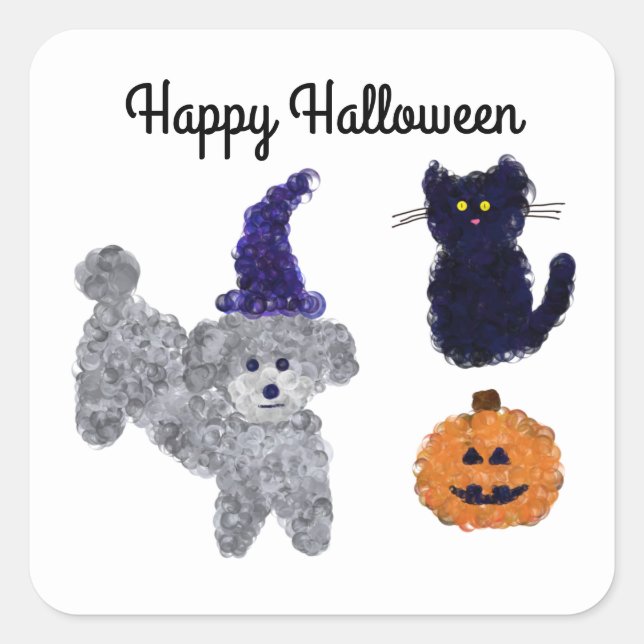 Halloween Gray Poodle #2-2 Stickers (Vorderseite)