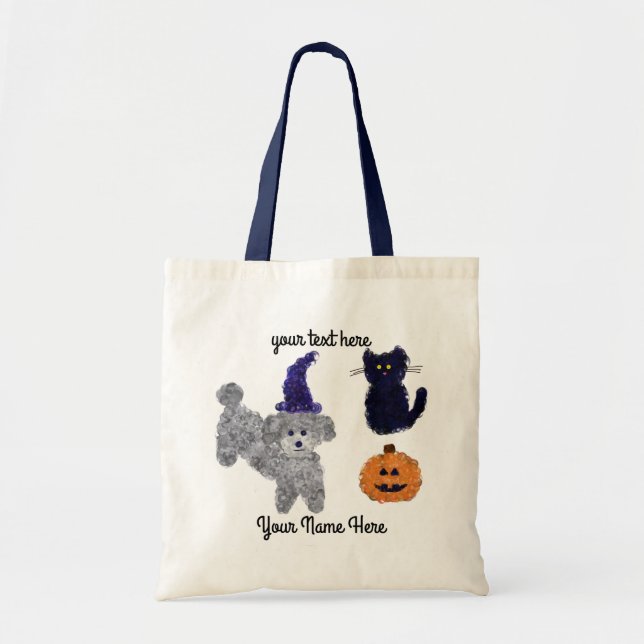 Halloween Gray Poodle #2 Tote Bag Tragetasche (Vorne)
