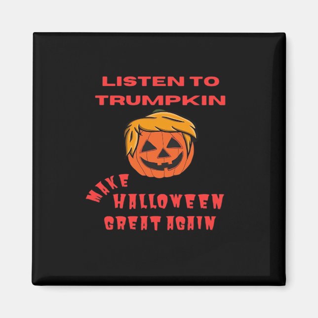 Halloween Great Again Classic - Retro Pumpkin Magnet (Vorne)