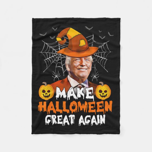 Halloween Great Again Funny Trump Kürbislaterne G Fleecedecke (Vorderseite)