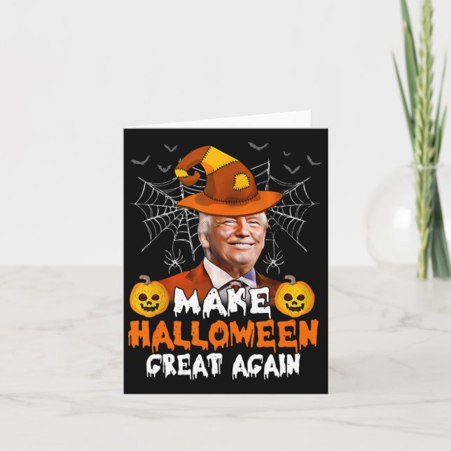 Halloween Great Again Funny Trump Kürbislaterne G Karte (Vorderseite)