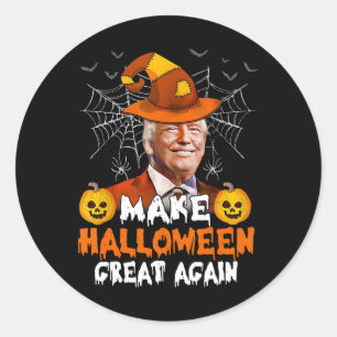 Halloween Great Again Funny Trump Kürbislaterne G Runder Aufkleber