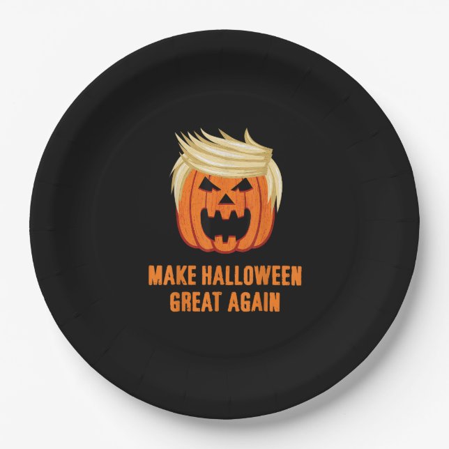 Halloween Great Again Funny Trumpkin - Basic Pappteller (Vorderseite)