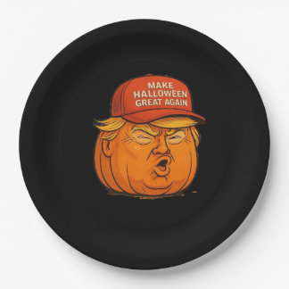 Halloween Great Again - Funny Trumpkin Slogan Pappteller