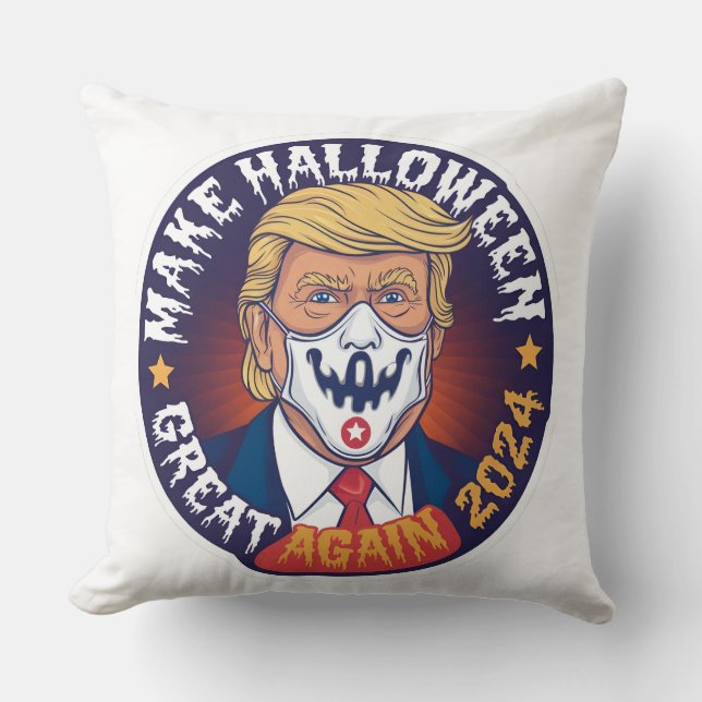 Halloween Great Again Throw Kissen: Trump Kissen (Vorderseite)